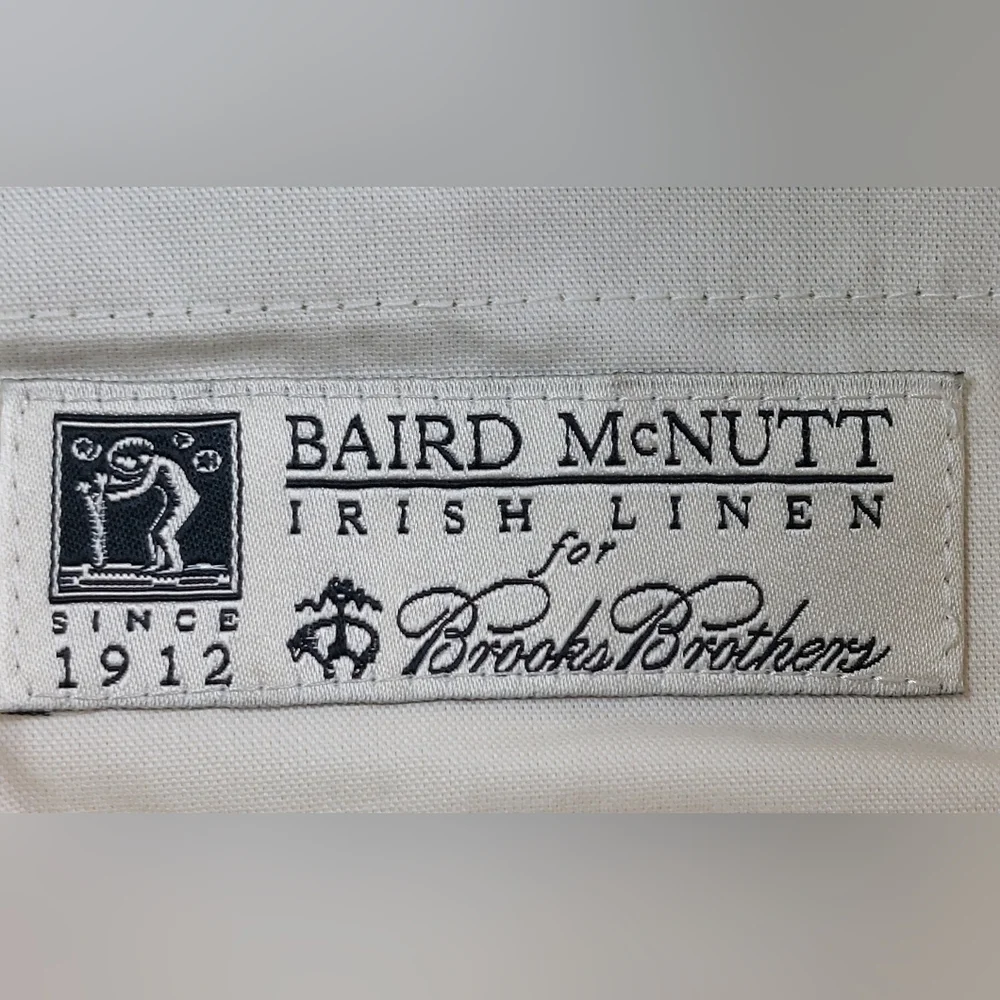 Brooks Brothers Baird McNutt 1818 Madison Pants Mens 38x30 (38x26.5) Tan Linen